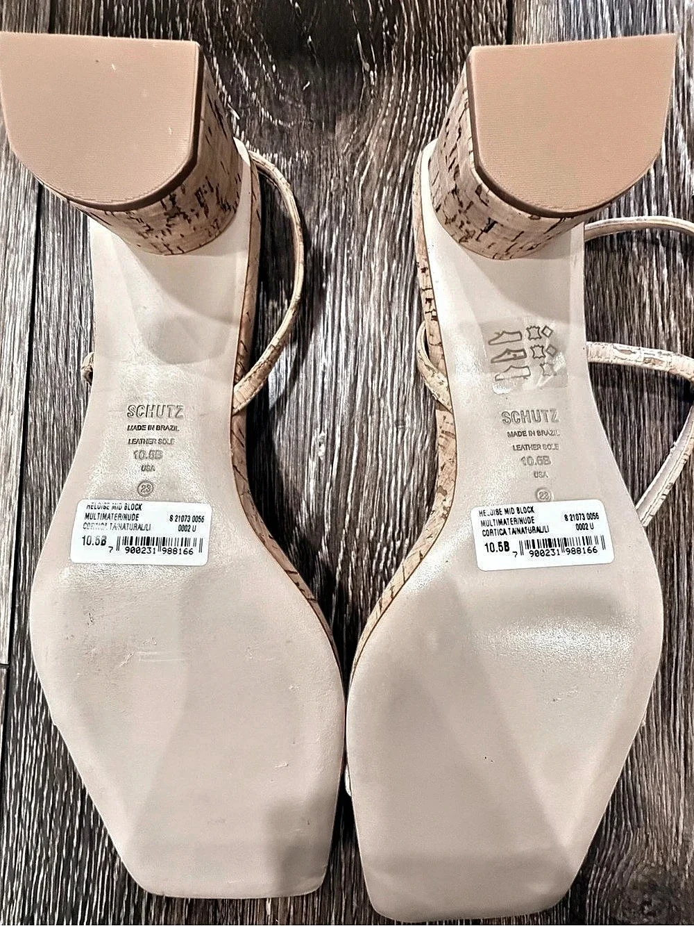 Schutz Heloise Mid Block Heel Leather Sandals US 10.5B New in box